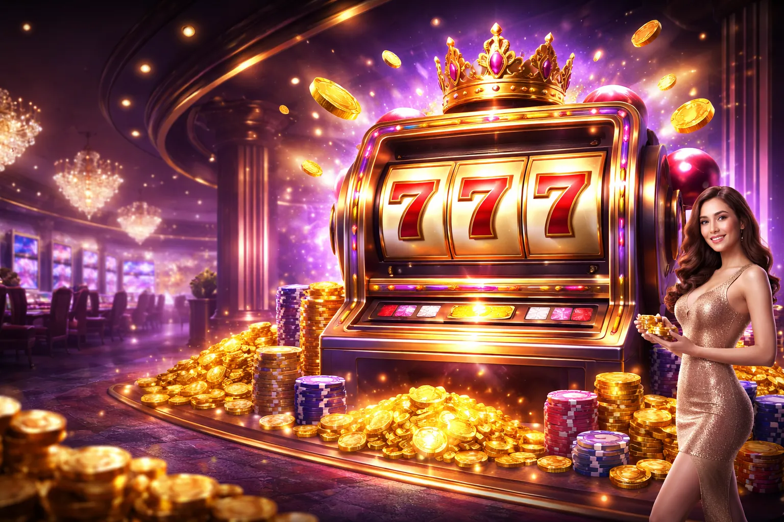 Hình ảnh chính trò chơi Slot f168 tải game với các biểu tượng may mắn